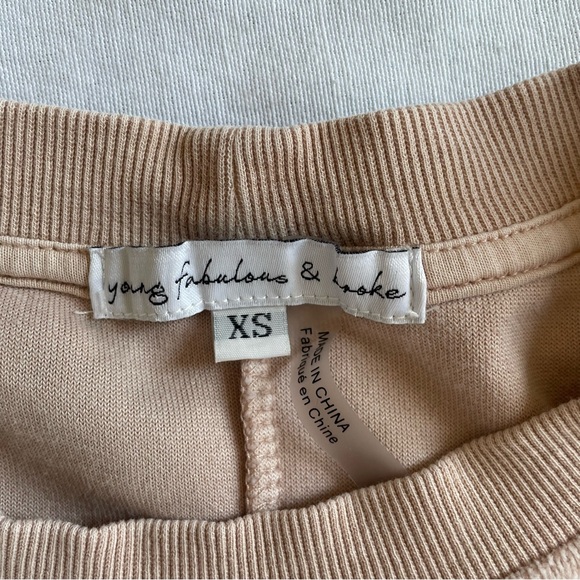 Young Fabulous & Broke Oversized Tan Sweater Women’s XS - Picture 4 of 6